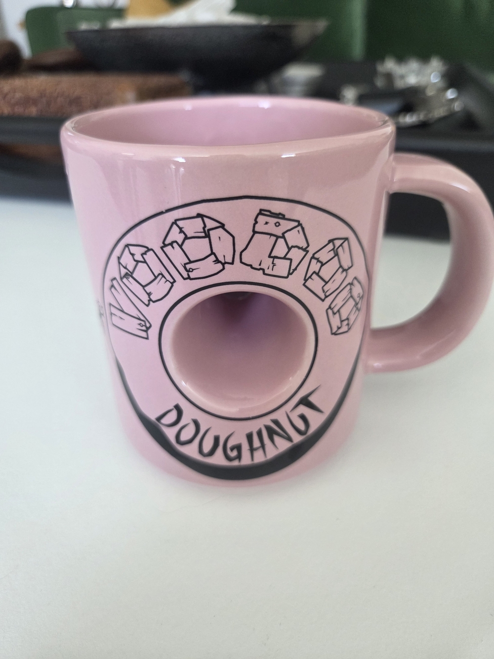 Voodoo Donuts Portland The Magic Is In The Hole Pink Ceramic Coffee Mug 10 oz